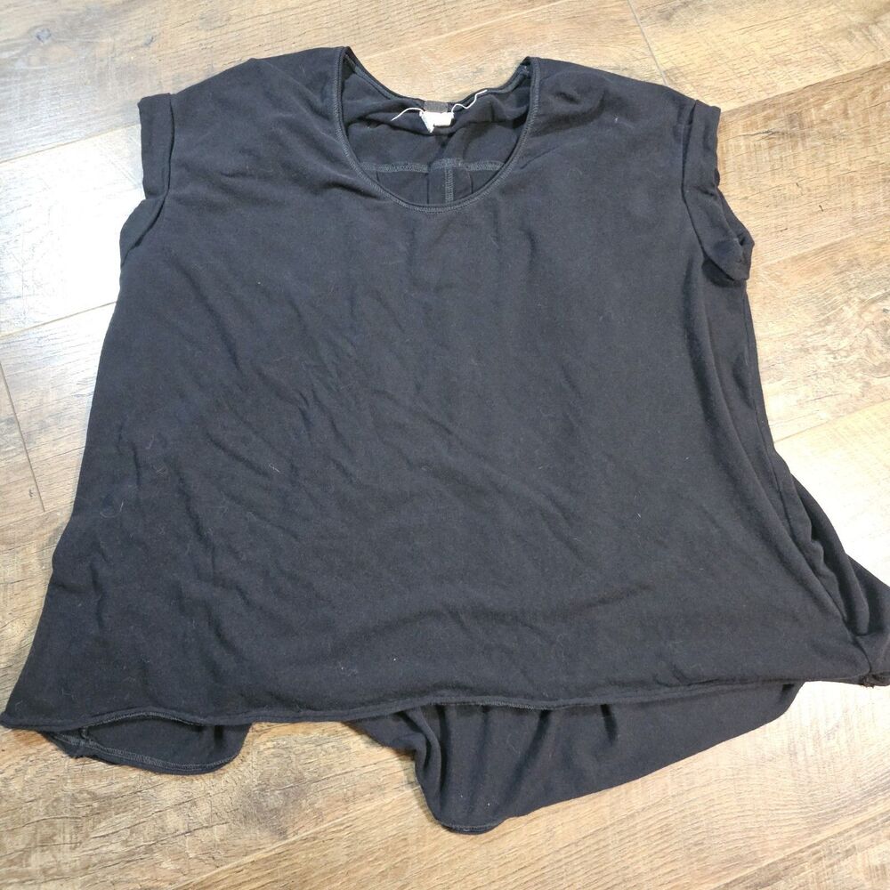 We The Free Free People P+S Black Oversized XL Boxy High Low Knit Top 23x23